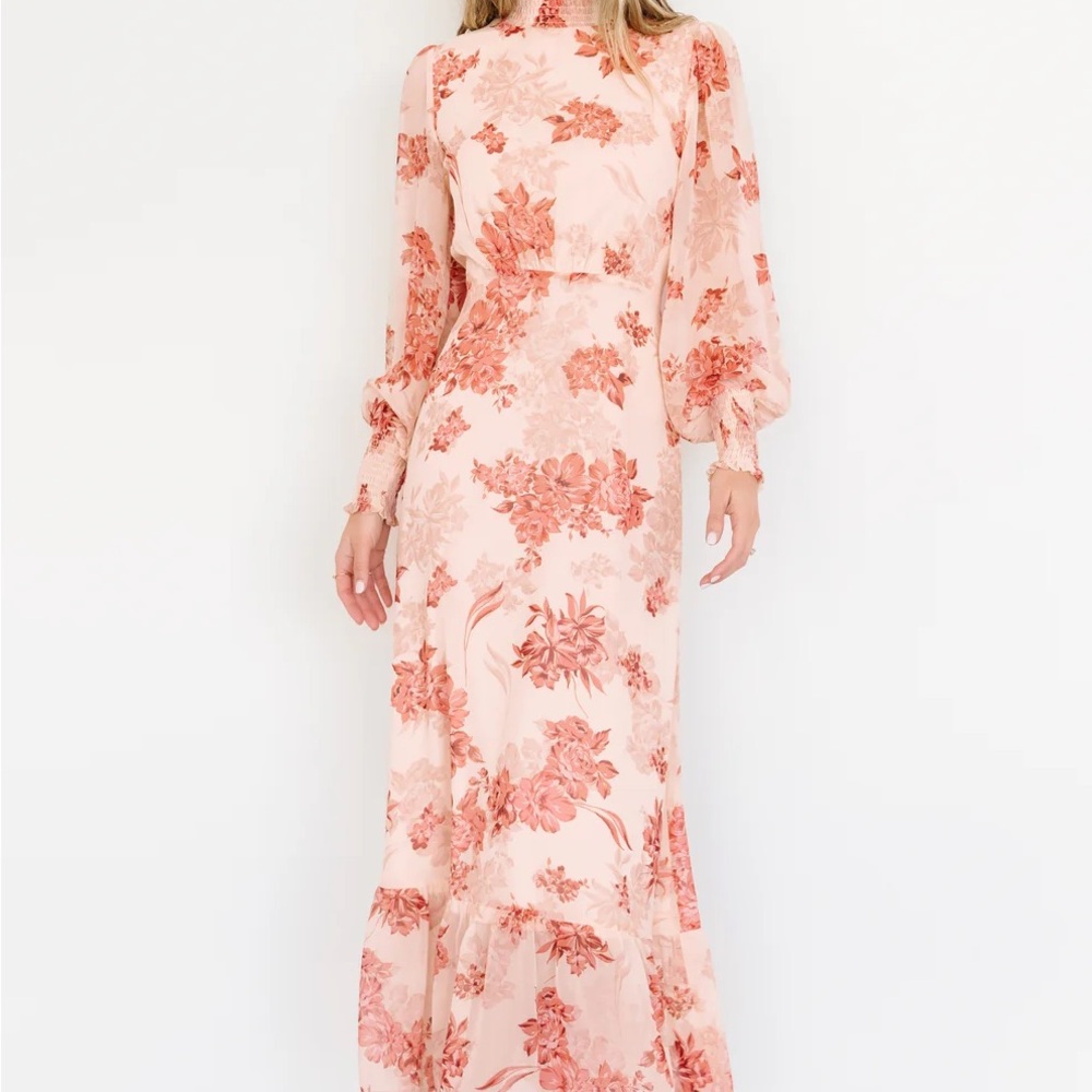 Baltic Born Luciana Floral Beige + Rose Maxi Dress